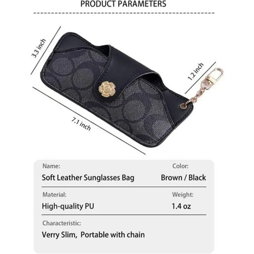 Soft Leather Sunglasses Bag, Travel Sunglass Holder Eyeglass Case